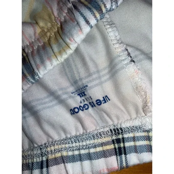 Life Is Good Sleep Pajama Set Womens 2XL Pink LOVE Paw Print 3-Piece - Picture 10 of 10